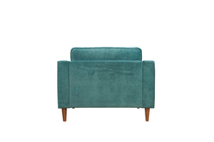 English Elm Anderson Wide Seat Accent Chair Denim Upholstered Casual Lounge for Living Room Green B05467995