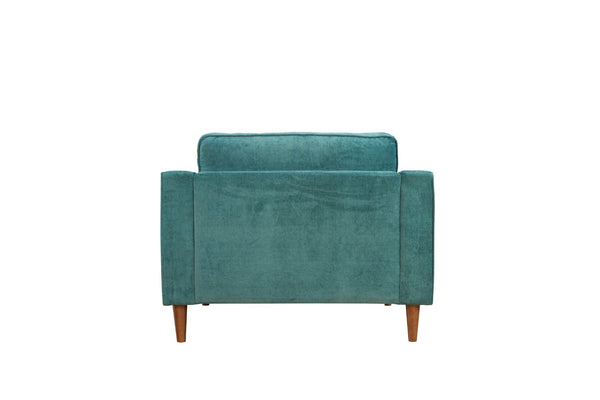 English Elm Anderson Wide Seat Accent Chair Denim Upholstered Casual Lounge for Living Room Green B05467995