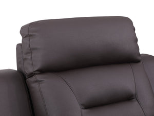 English Elm Global Reclining Modern Leather Air Upholstered Chair with Lumbar Support, Stainless Steel Base Comfort Experience Brown B05777740
