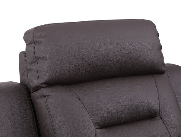 English Elm Global Reclining Modern Leather Air Upholstered Chair with Lumbar Support, Stainless Steel Base Comfort Experience Brown B05777740