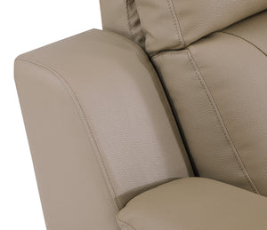 English Elm Global Reclining Modern Beige Leather Air Chair with Lumbar Support, Stainless Steel Base, Plush Comfort B05777739