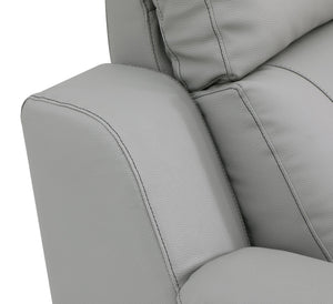 English Elm Global Reclining Modern Leather Air Upholstered Chair with Lumbar Support, Stainless Steel Base Comfort Experience Gray B05777741