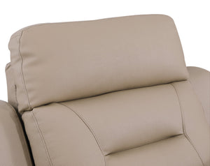 English Elm Global Reclining Modern Beige Leather Air Chair with Lumbar Support, Stainless Steel Base, Plush Comfort B05777739