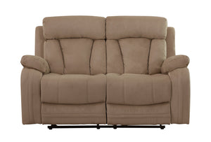 English Elm Global Microfiber Reclining Loveseat – Contemporary Beige Comfort With Supportive Design & Style B05777758