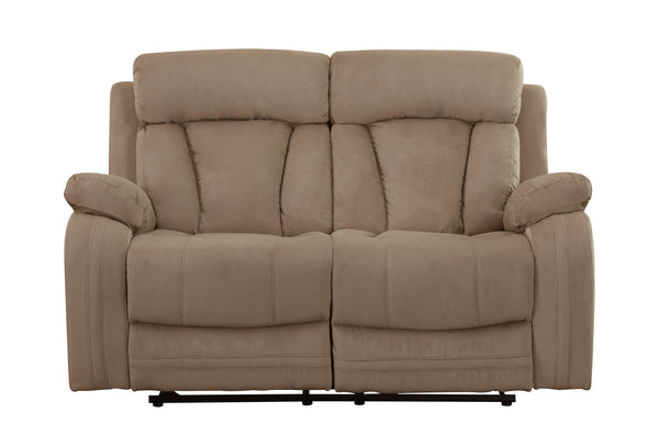 English Elm Global Microfiber Reclining Loveseat – Contemporary Beige Comfort With Supportive Design & Style B05777758