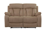 Reclining Microfiber Loveseat with Lumbar Support, Steel Base | Kiln-Dried Hardwood Frame - 61x30x26