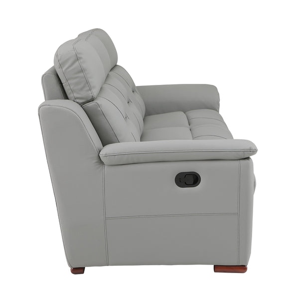 English Elm Global Reclining Modern Leather Air Upholstered Chair with Lumbar Support, Stainless Steel Base Comfort Experience Gray B05777741