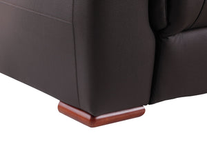 English Elm Global Reclining Modern Leather Air Upholstered Chair with Lumbar Support, Stainless Steel Base Comfort Experience Brown B05777740