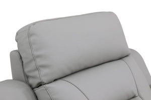 English Elm Global Reclining Modern Leather Air Upholstered Chair with Lumbar Support, Stainless Steel Base Comfort Experience Gray B05777741