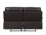 Modern Leather-Air Reclining Loveseat with Lumbar Support, Stainless Steel Base, 65