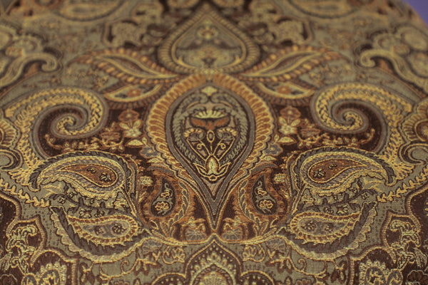 English Elm Formal Catalonia 2pc Dining Chairs Dark Cherry with Gold Tipping, Jacquard Upholstery, Carved Shield Back Elegance B01178666