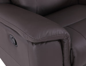 English Elm Global Reclining Modern Leather Air Upholstered Chair with Lumbar Support, Stainless Steel Base Comfort Experience Brown B05777740