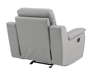 English Elm Global Reclining Modern Leather Air Upholstered Chair with Lumbar Support, Stainless Steel Base Comfort Experience Gray B05777741