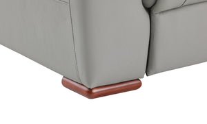 English Elm Global Reclining Modern Leather Air Upholstered Chair with Lumbar Support, Stainless Steel Base Comfort Experience Gray B05777741