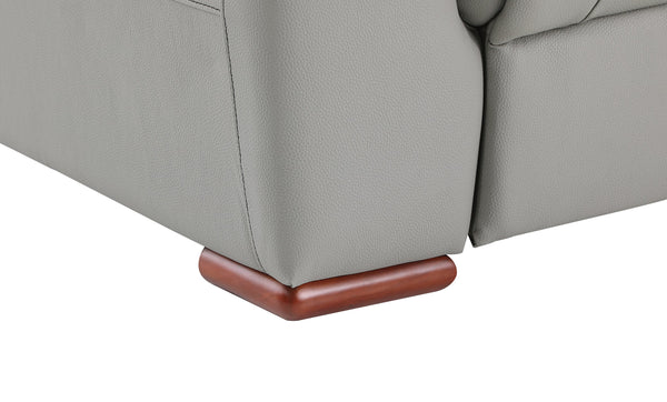 English Elm Global Reclining Modern Leather Air Upholstered Chair with Lumbar Support, Stainless Steel Base Comfort Experience Gray B05777741