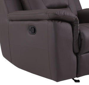 English Elm Global Reclining Modern Leather Air Upholstered Chair with Lumbar Support, Stainless Steel Base Comfort Experience Brown B05777740