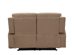 English Elm Global Microfiber Reclining Loveseat – Contemporary Beige Comfort With Supportive Design & Style B05777758