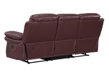 English Elm Leather Air Upholstered Reclining Sofa With Fiber Back