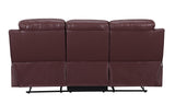 English Elm Leather Air Upholstered Reclining Sofa With Fiber Back