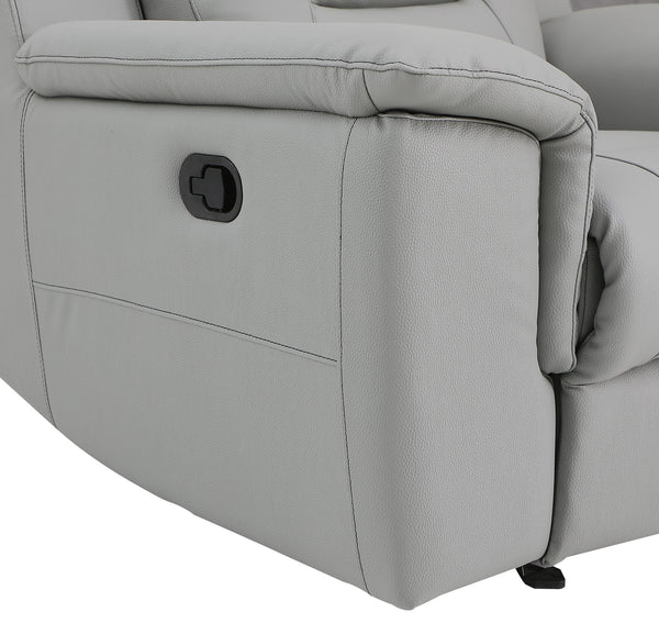 English Elm Global Reclining Modern Leather Air Upholstered Chair with Lumbar Support, Stainless Steel Base Comfort Experience Gray B05777741