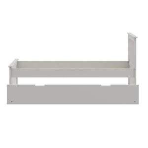 English Elm Gray Twin Trundle Bed Solid Wood White Finish – Durable Space-Saving Kids Bed with Pull-Out Guest Mattress (Made in Brazil) B03778715