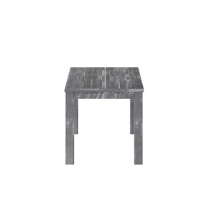 English Elm Albany Solid Wood Dining Table 63" for 6 — Durable Brazilian Craftsmanship, Natural Grain Elegance Gray B03778716