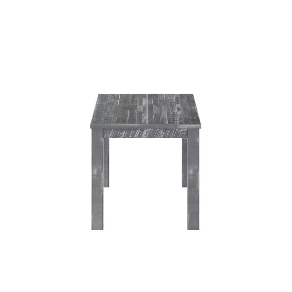 English Elm Albany Solid Wood Dining Table 63" for 6 — Durable Brazilian Craftsmanship, Natural Grain Elegance Gray B03778716