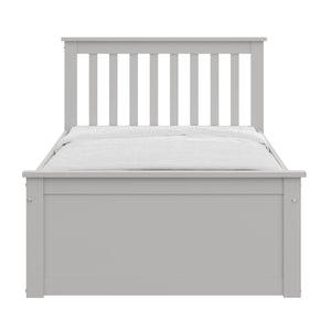English Elm Gray Twin Trundle Bed Solid Wood White Finish – Durable Space-Saving Kids Bed with Pull-Out Guest Mattress (Made in Brazil) B03778715