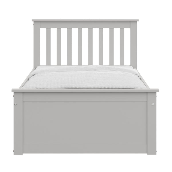 English Elm Gray Twin Trundle Bed Solid Wood White Finish – Durable Space-Saving Kids Bed with Pull-Out Guest Mattress (Made in Brazil) B03778715