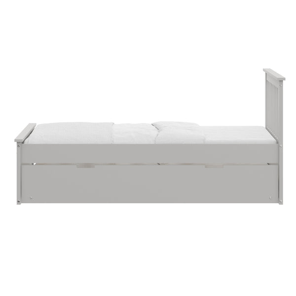 English Elm Gray Twin Trundle Bed Solid Wood White Finish – Durable Space-Saving Kids Bed with Pull-Out Guest Mattress (Made in Brazil) B03778715