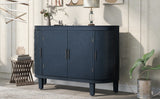 Hearth and Haven Chicago Accent Storage Cabinet with Antique Pattern Doors, Navy Blue WF298818AAV