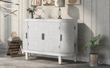 Hearth and Haven Chicago Accent Storage Cabinet with Antique Pattern Doors, White WF298818AAK