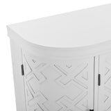 Hearth and Haven Chicago Accent Storage Cabinet with Antique Pattern Doors, White WF298818AAK
