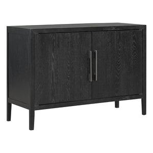 Hearth and Haven Sideboard with Metal Handles and 2 Doors for Hallway, Black WF299849AAB