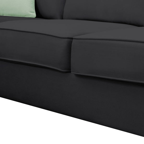English Elm Seven Seat Modular L Shape Sectional Sofa with Ottoman Polyester Living Room GS009012AAB