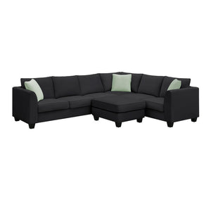 English Elm 9012aab-package3 Modular Sectional Sofa Reversible Ottoman Polyester Modern Living WF315548AAB