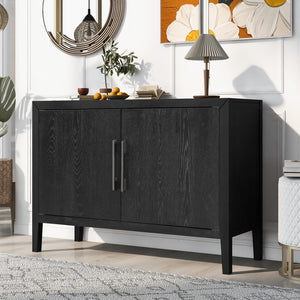 Hearth and Haven U-Style Storage Cabinet Sideboard Wooden Cabinet with 2 Metal Handles and 2 Doors For Hallway, Entryway, Living Room WF299849AAB