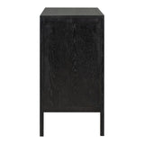 Hearth and Haven Sideboard with Metal Handles and 2 Doors for Hallway, Black WF299849AAB