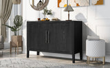 Hearth and Haven Sideboard with Metal Handles and 2 Doors for Hallway, Black WF299849AAB