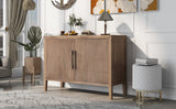 Hearth and Haven Sideboard with Metal Handles and 2 Doors for Hallway, Oak WF299849AAA