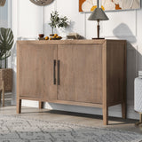 Hearth and Haven U-Style Storage Cabinet Sideboard Wooden Cabinet with 2 Metal Handles and 2 Doors For Hallway, Entryway, Living Room WF299849AAA