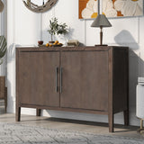 U-Style Wooden Storage Cabinet Sideboard with 2 Metal Handles, 2 Doors for Hallway, Entryway