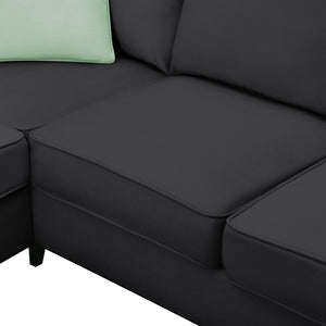 English Elm Seven Seat Modular L Shape Sectional Sofa with Ottoman Polyester Living Room GS009012AAB