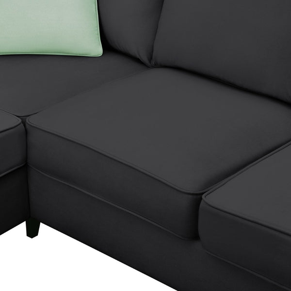 English Elm Seven Seat Modular L Shape Sectional Sofa with Ottoman Polyester Living Room GS009012AAB