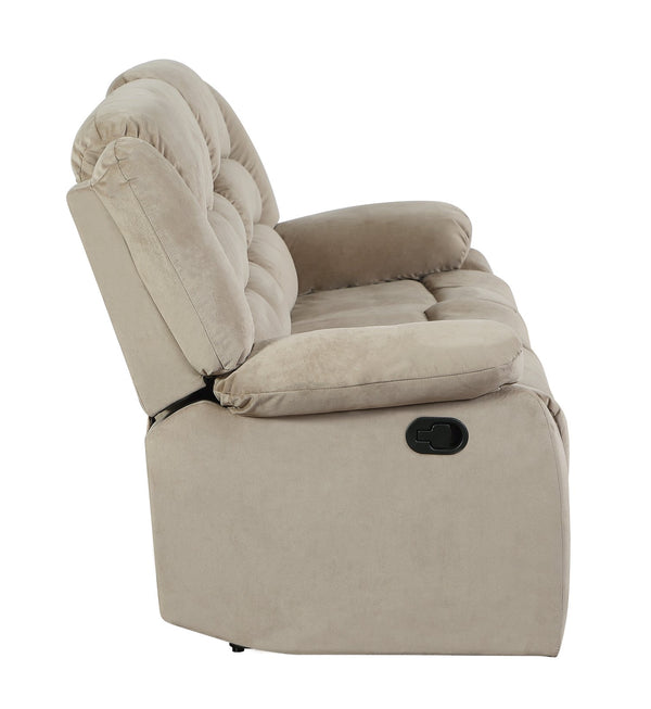 English Elm Global Genuine Italian Leather Power Recliner with USB, Stainless Steel Legs & High-Density Foam Cushioning Beige B05777776