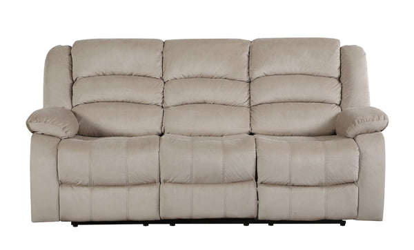 English Elm Global Top Grain Italian Leather Power Reclining Loveseat with USB Charger, Chrome Legs, High-Density Foam Cushioning Beige B05777777