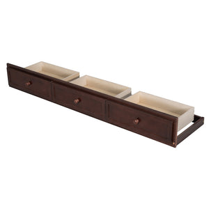 English Elm Twin-over-full Bunk Bed with Storage Staircase Drawers and Pine Wood Frame Espresso LT000223AAP