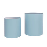 MDF Nesting Table Set of 2, Multifunctional for Living Room/Small Space, No Assembly, Baby Blue