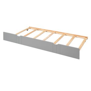 English Elm Full Size Pine Wood Daybed with Pull Out Twin Trundle for Guest or Living Room WF295131AAE