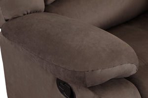 English Elm Global Top Grain Italian Leather Power Reclining Loveseat with USB Charger, Chrome Legs, High-Density Foam Cushioning Brown B05777779